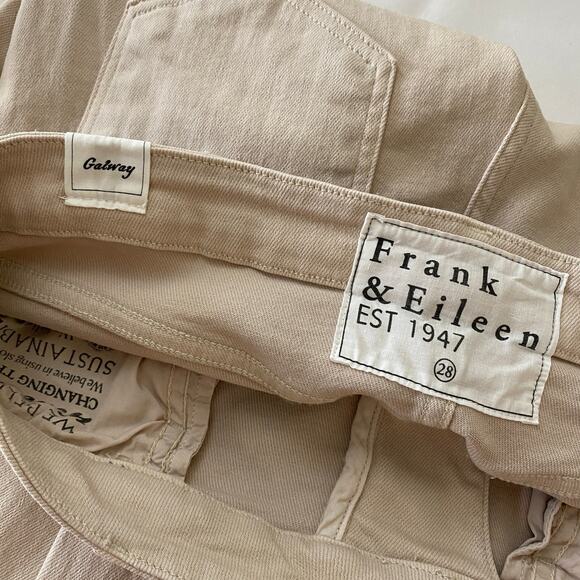 Frank & Eileen Galway Wide Leg Jeans Size 28 Sand Beige Italian Twill - Picture 11 of 15